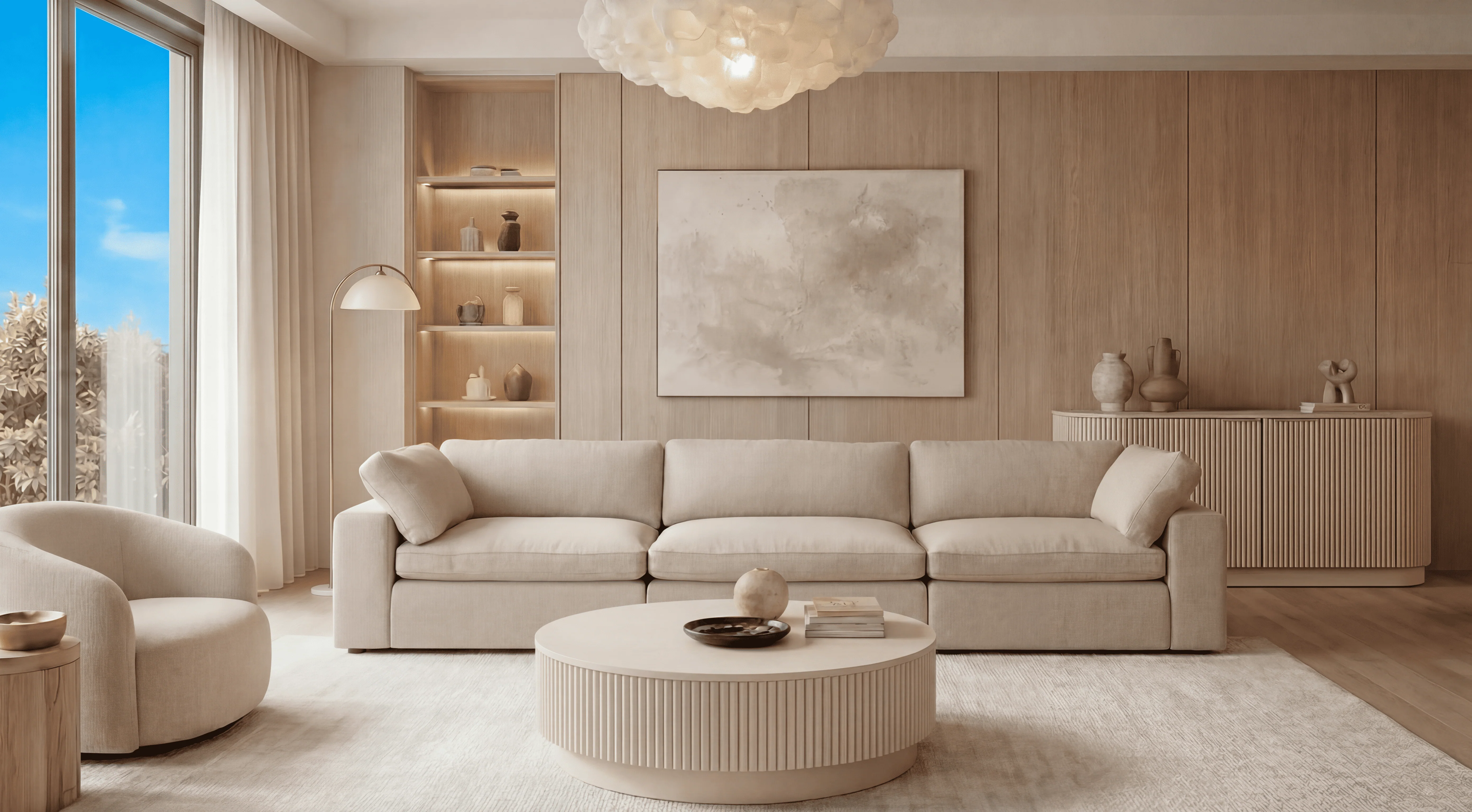Bloom 3-Piece Modular Sofa Beige - Image 5