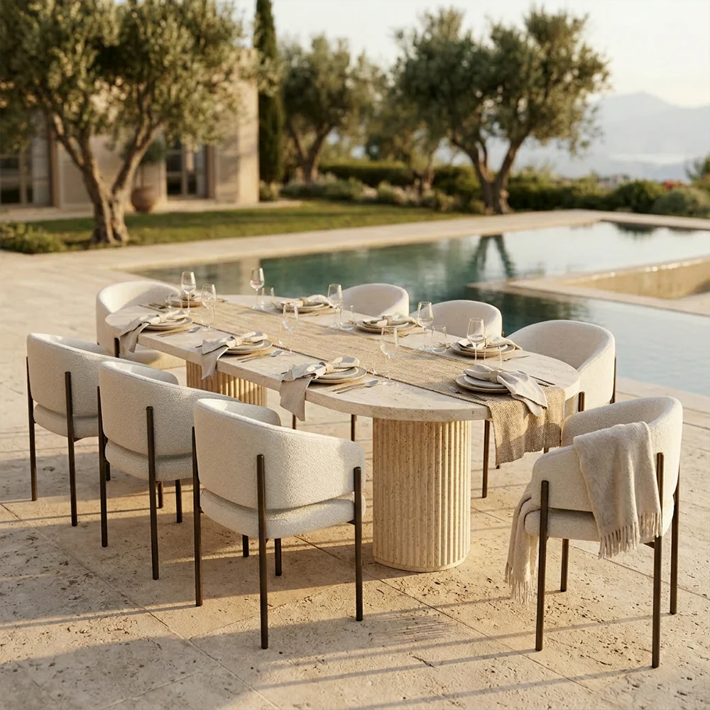 Bloom Dining Table Travertine - Image 8