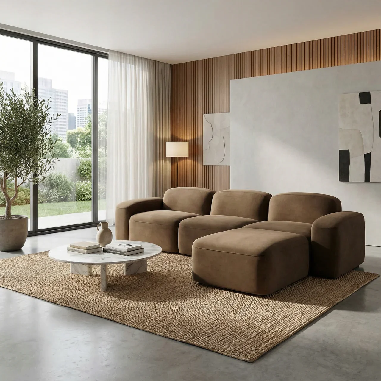 Brunello Ottoman Brown Velvet - Image 2