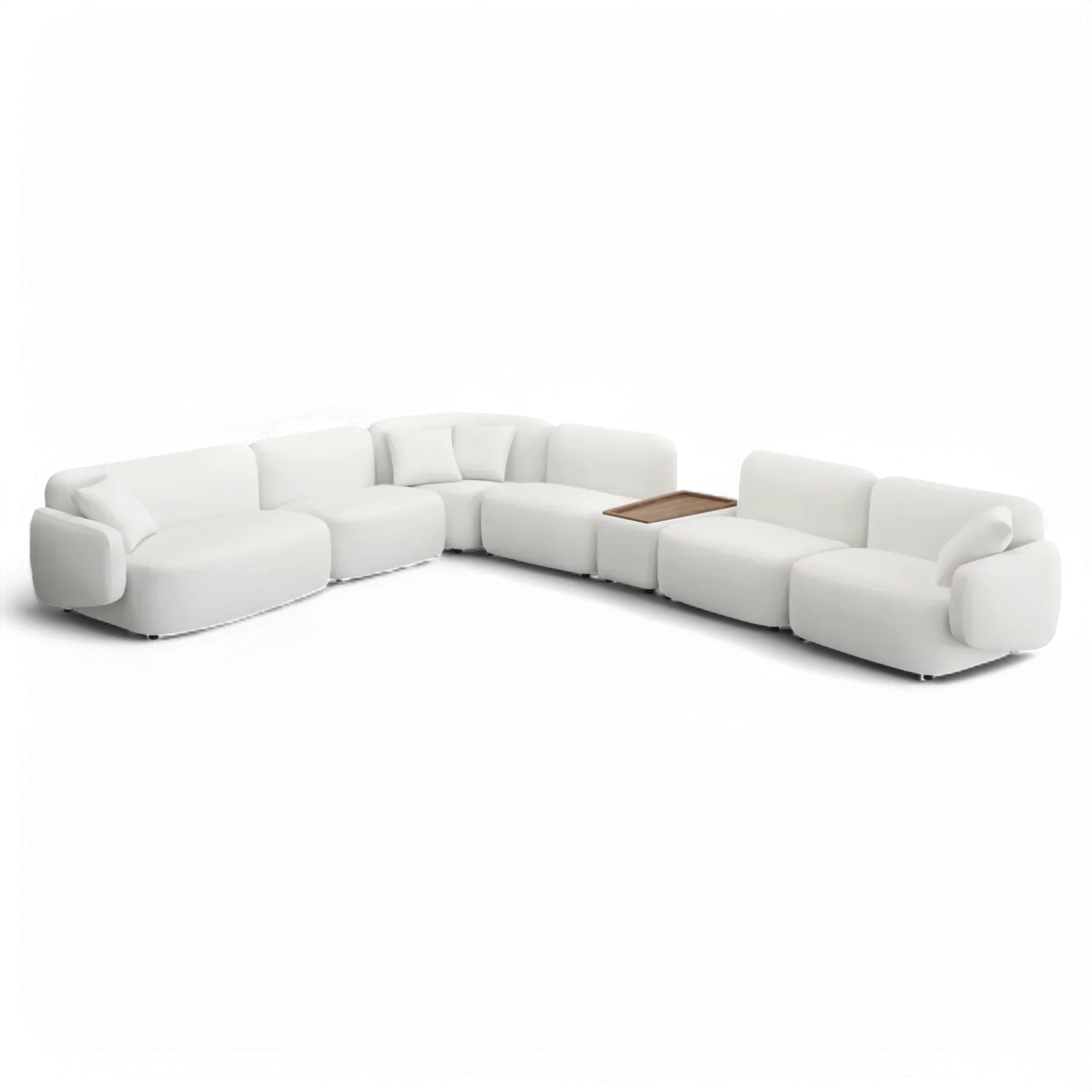 Divano Extended Sectional Sofa Set Off White