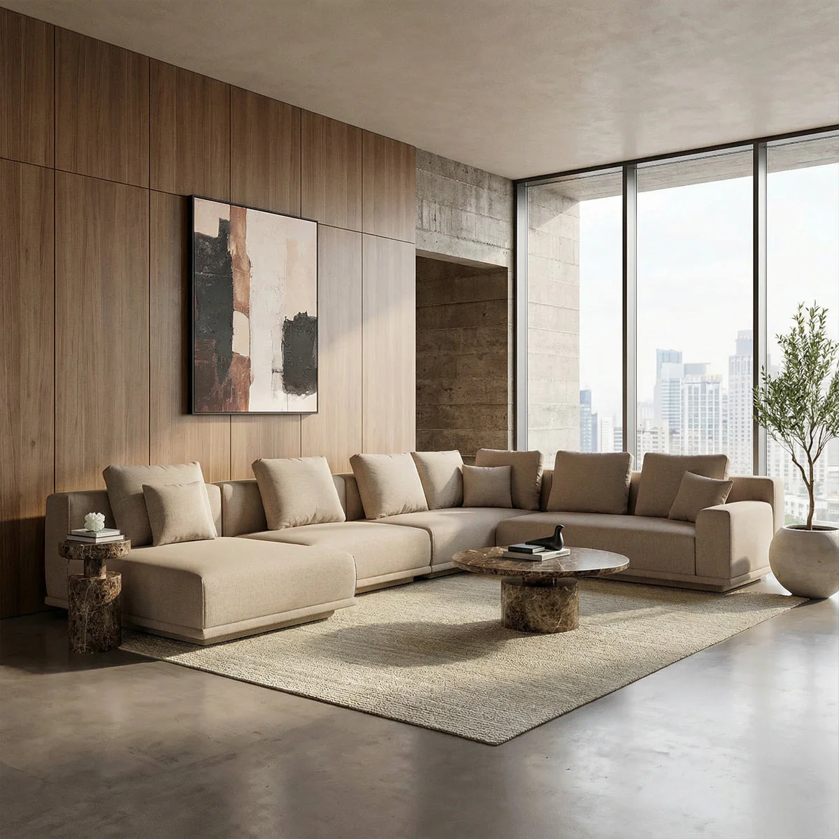 Eden Sectional Sofa Beige - Image 2