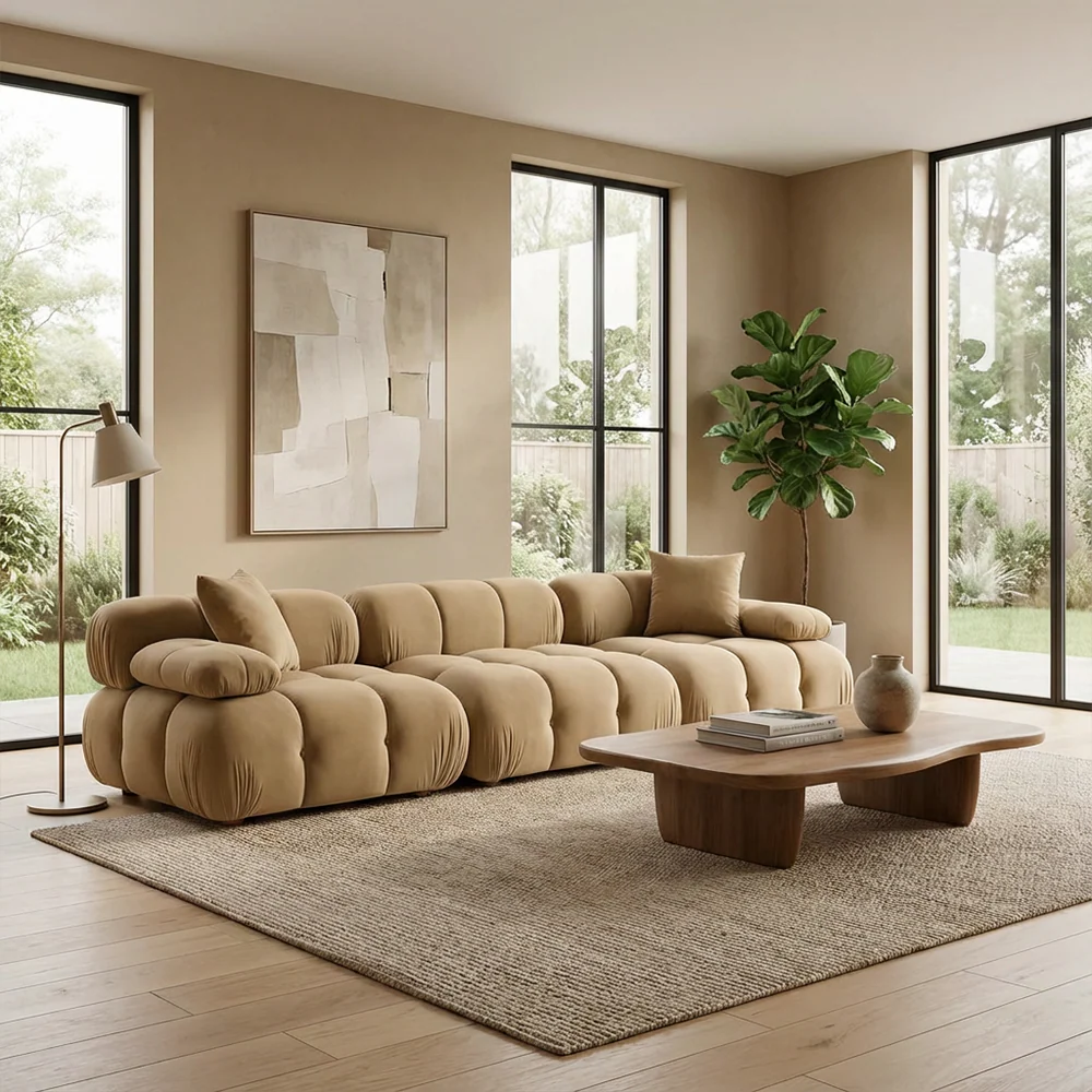 Forma 3-Piece Sofa Camel Velvet - Image 2