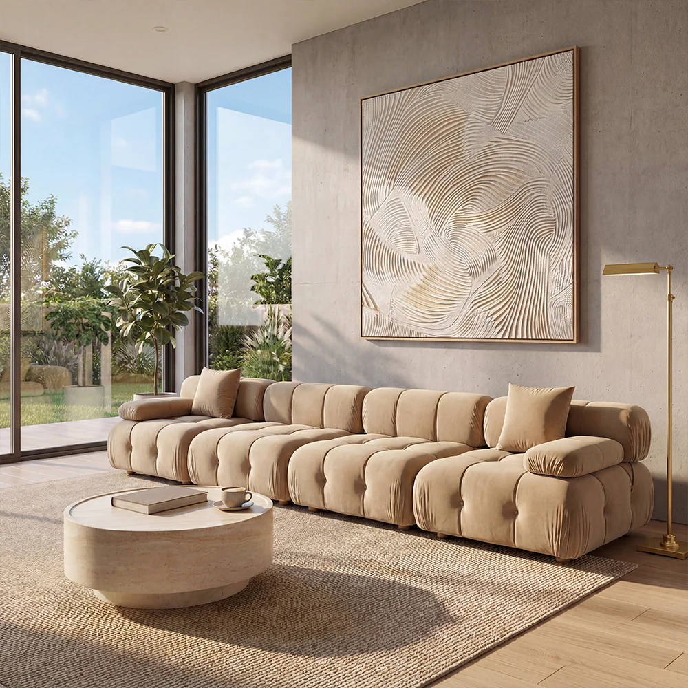 Forma 4-Piece Sofa Camel Velvet - Image 2