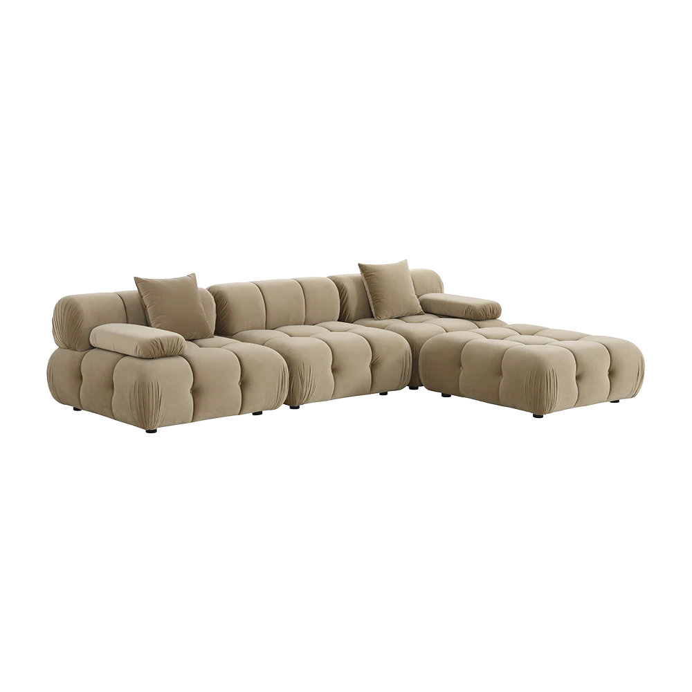 Forma Sectional Sofa Camel Velvet - Image 3