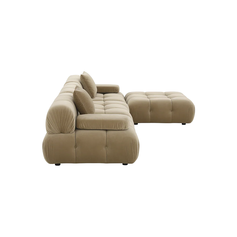 Forma Sectional Sofa Camel Velvet - Image 4