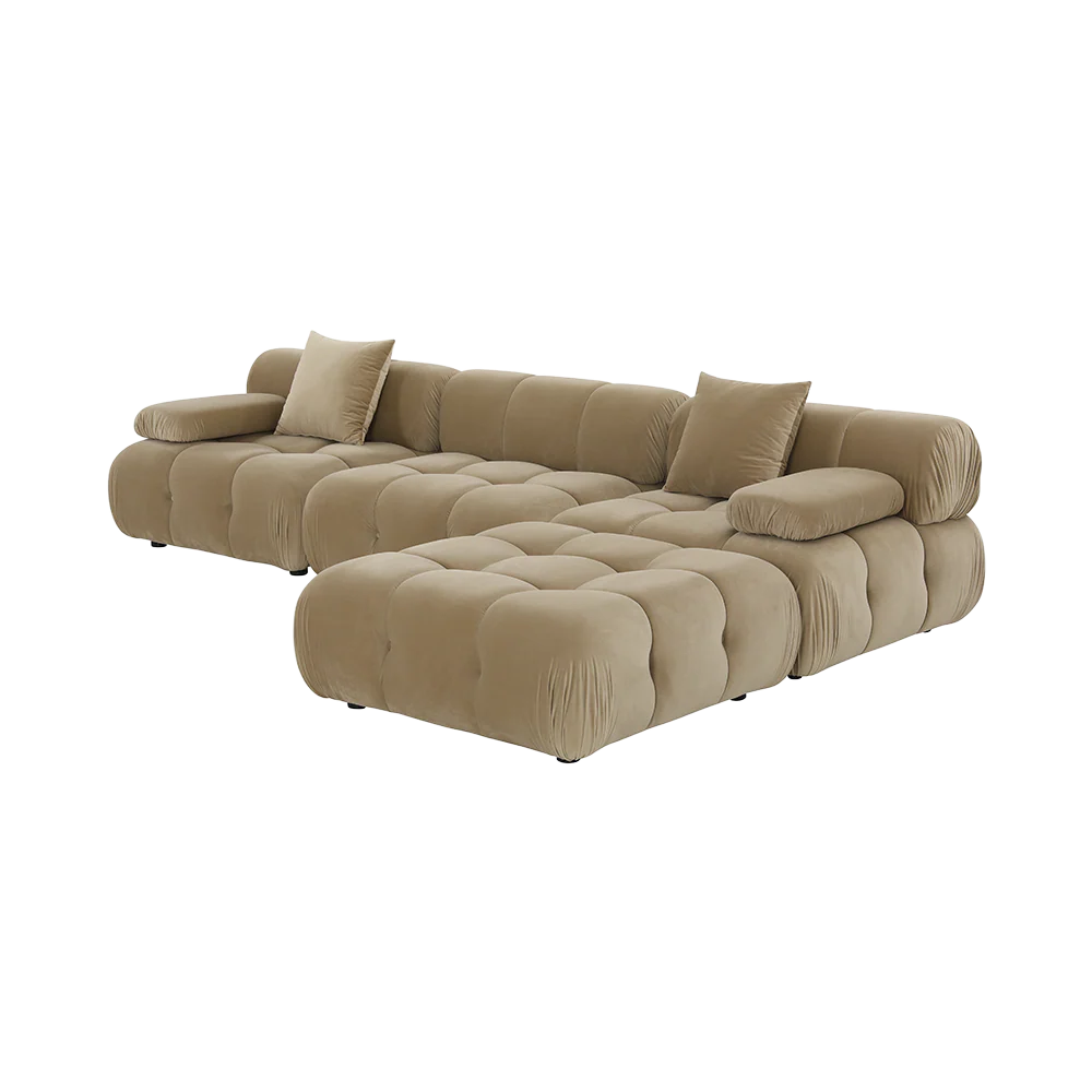 Forma Sectional Sofa Camel Velvet - Image 7
