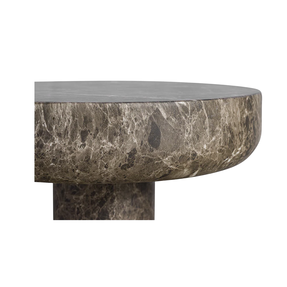 Monaco Round Side Table Brown Marble - Image 2