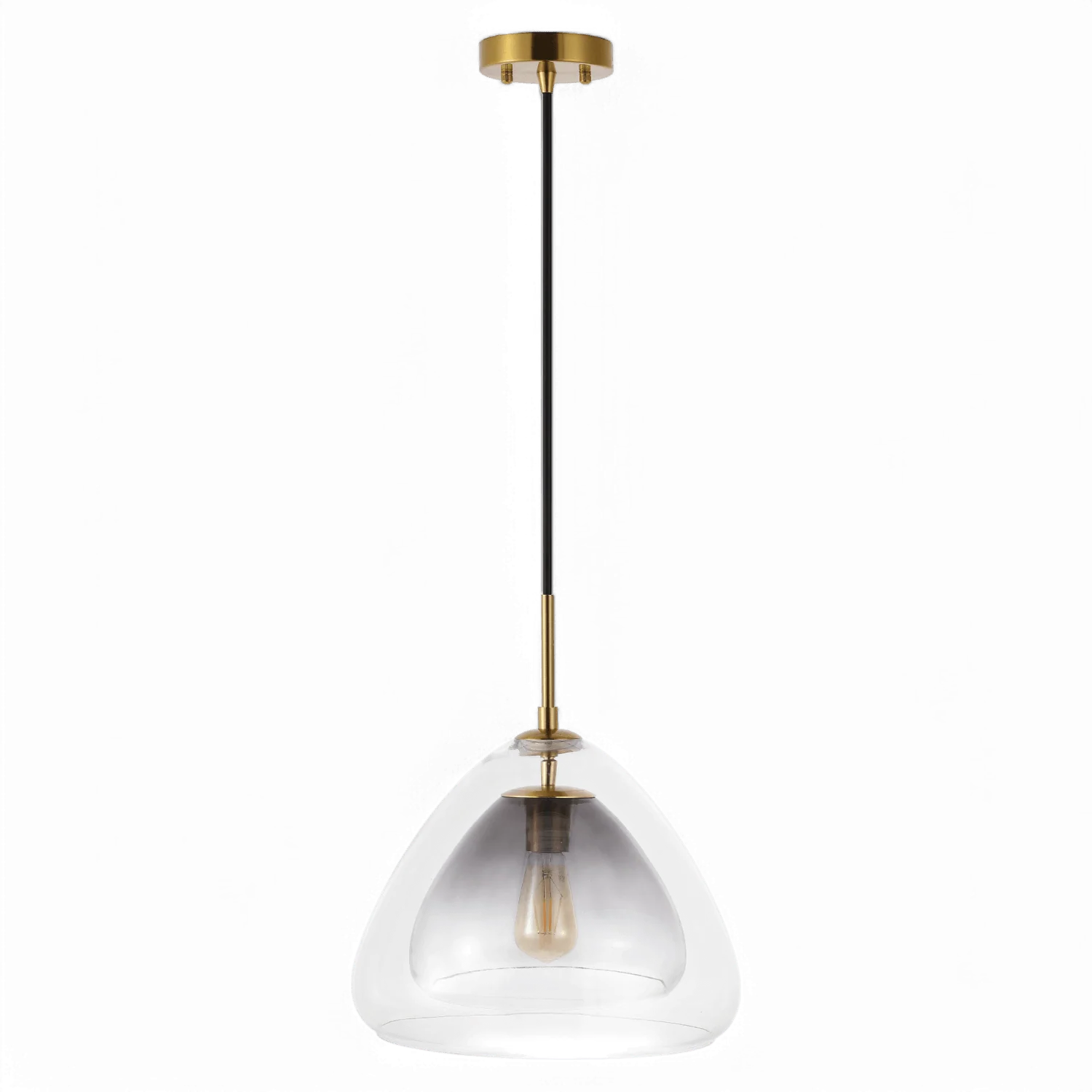 Orris Pendant Smoke Gray & Brass