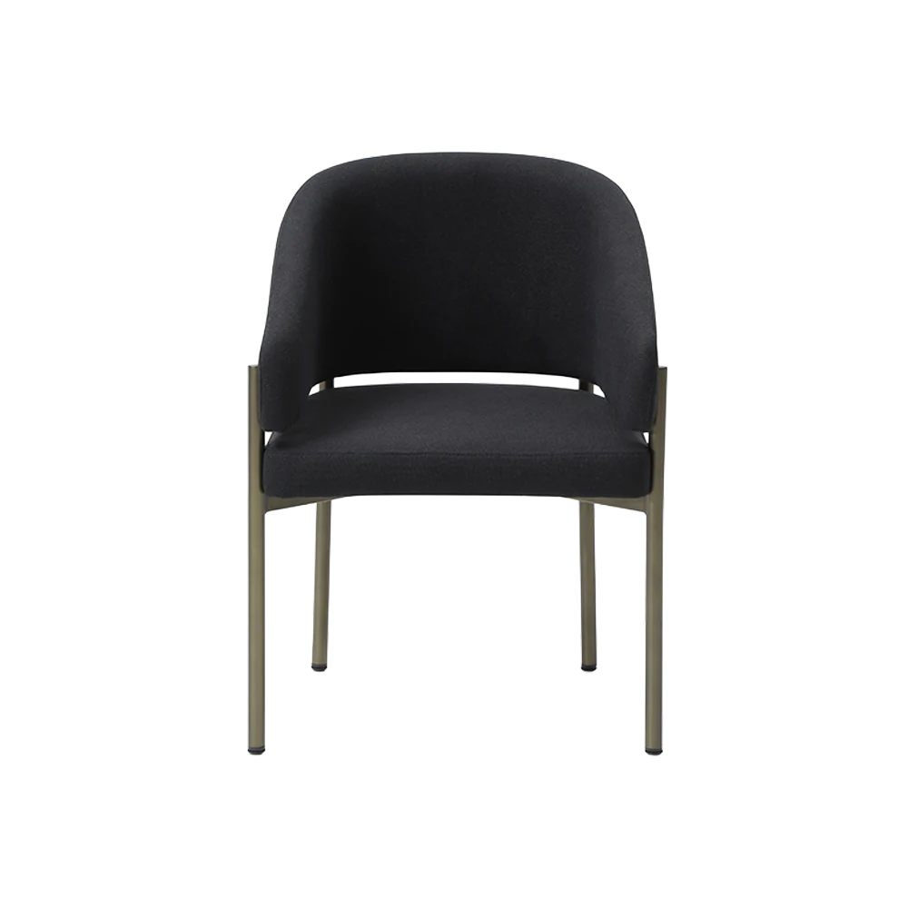 Oxford Dining Chair Black & Brass Frame