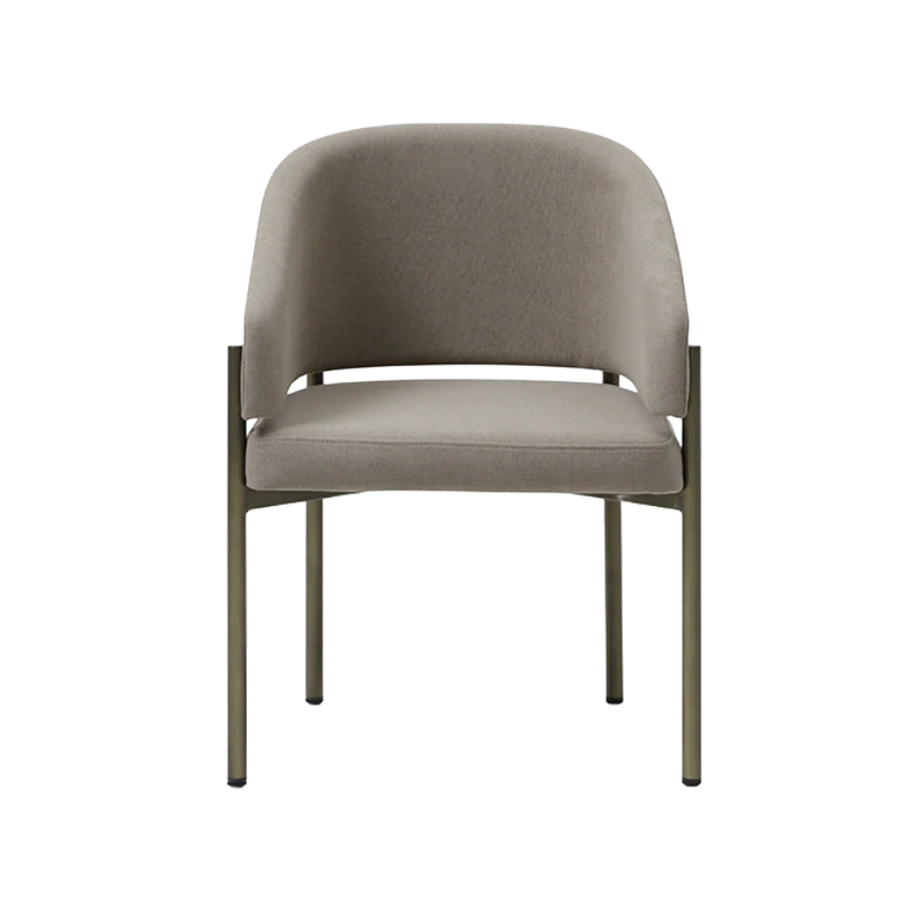 Oxford Dining Chair Mocha & Brass Frame
