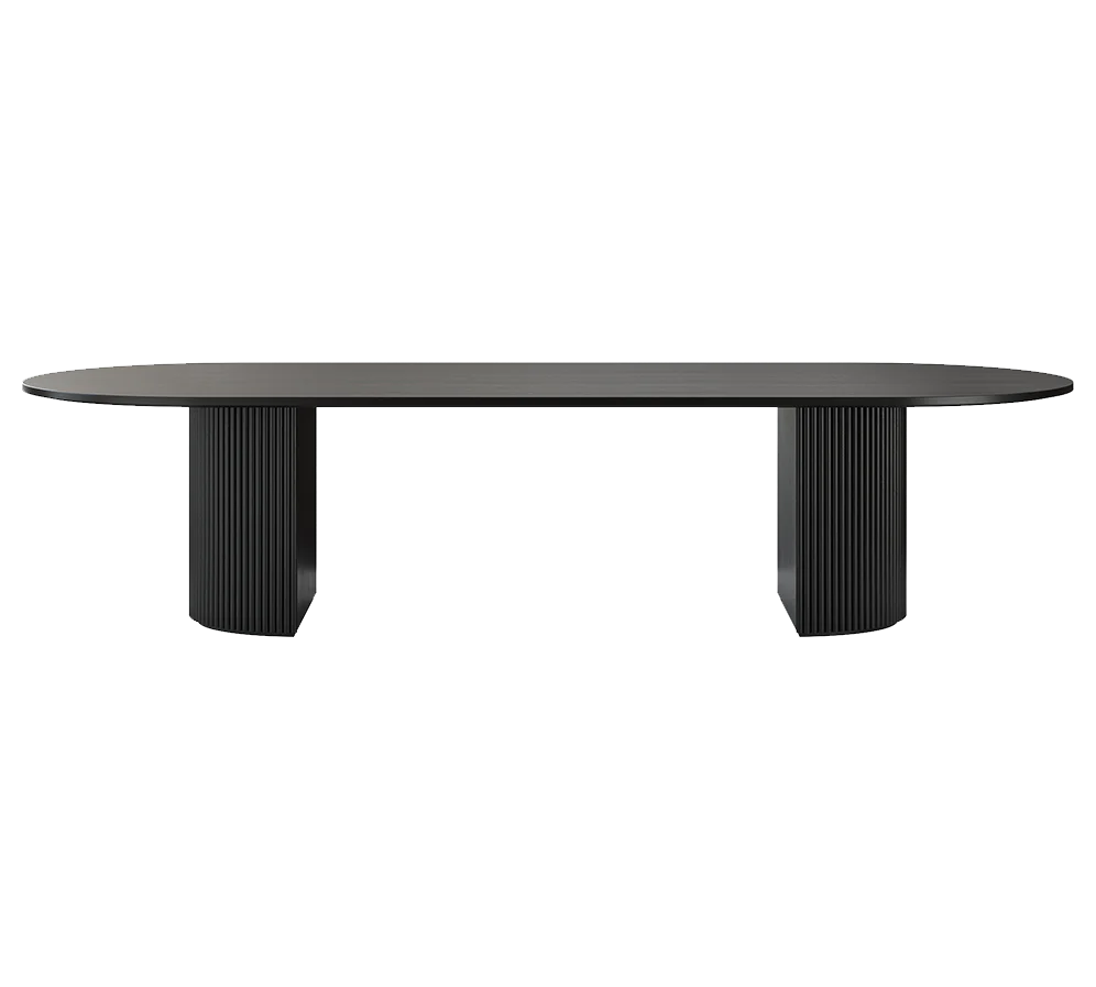 Oxford Rectangular XL Dining Table Black Wood