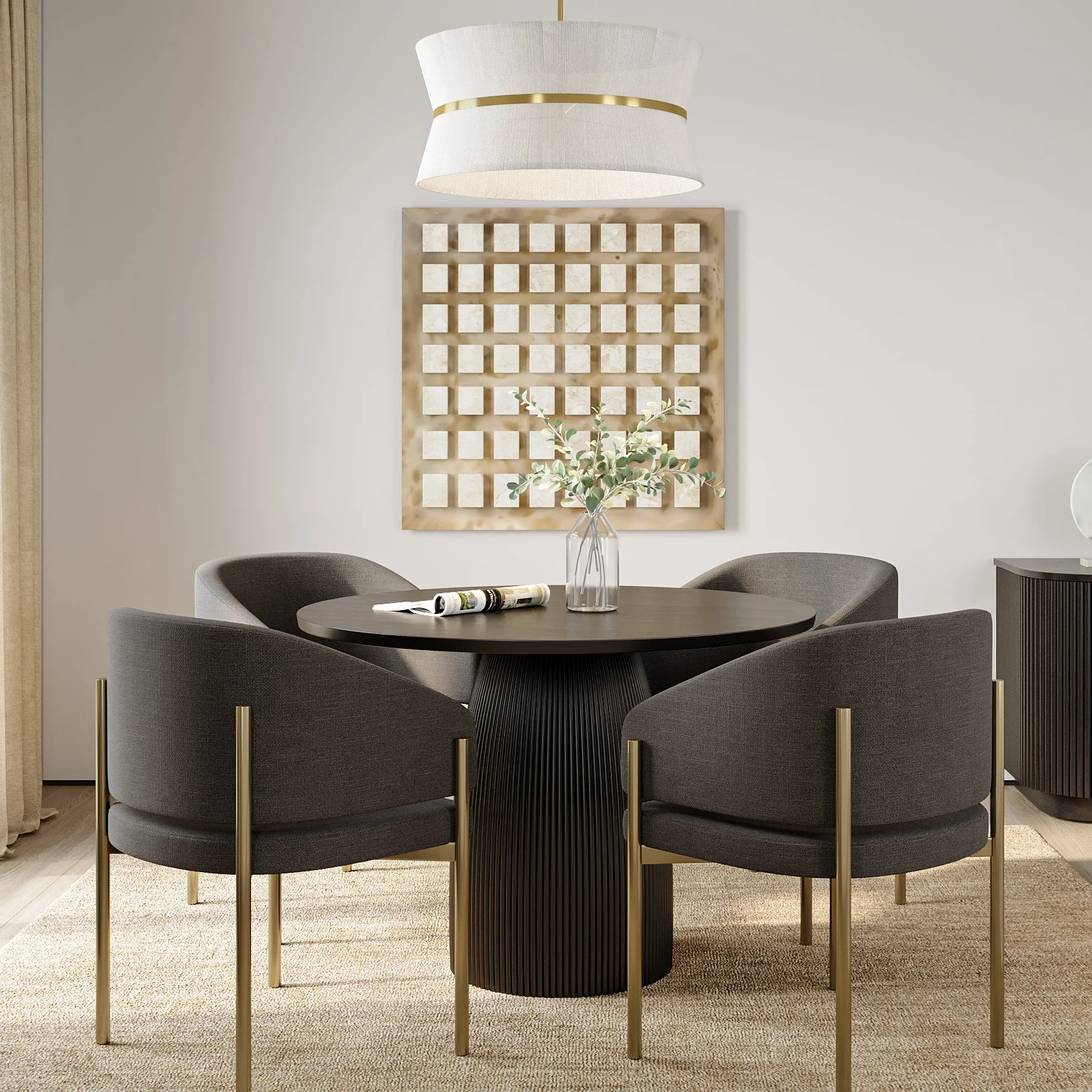 Oxford Round XS Dining Table Black Wood - Image 2