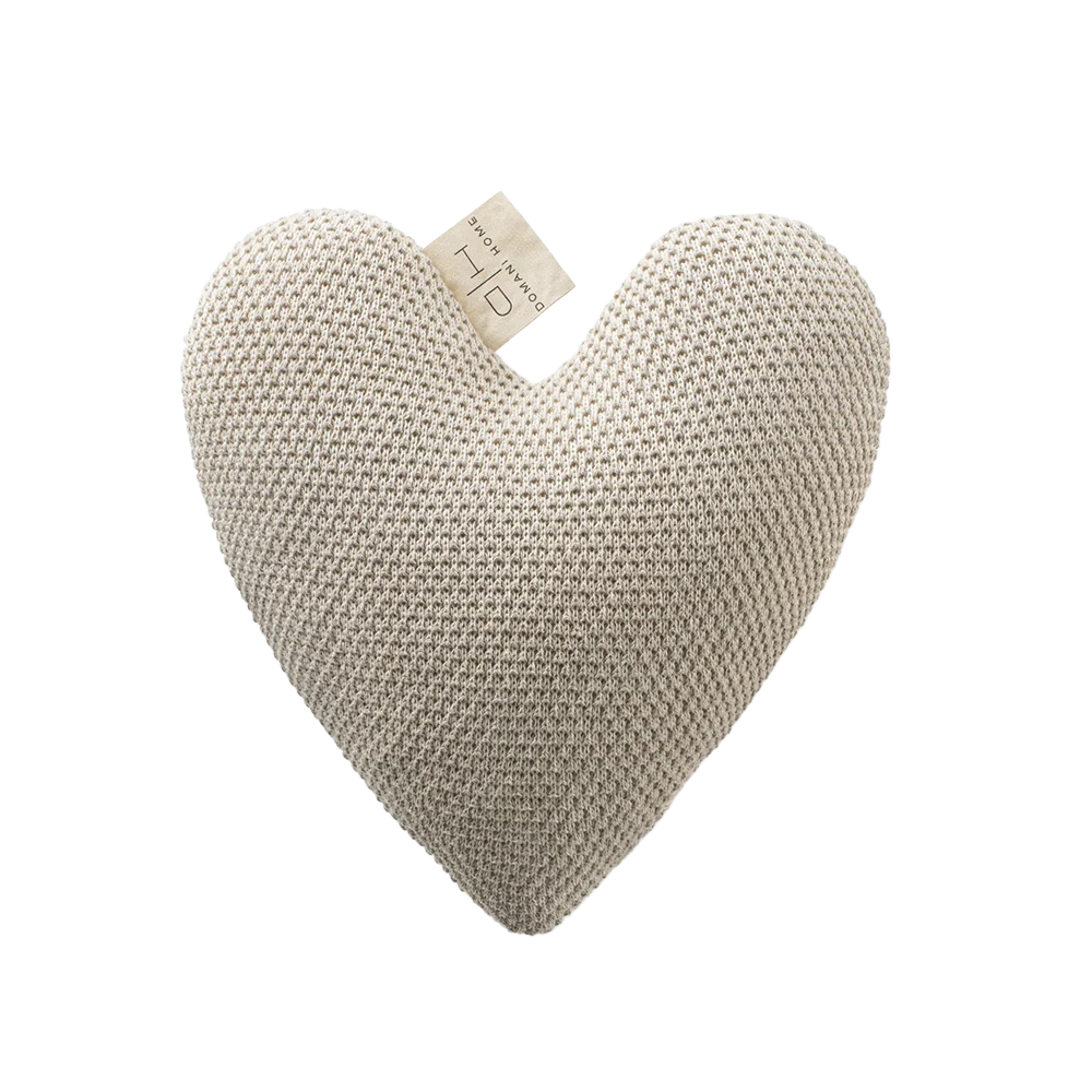 Taupe Heart Pillow