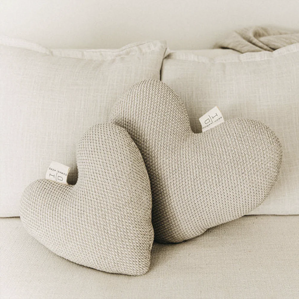 Taupe Heart Pillow - Image 2