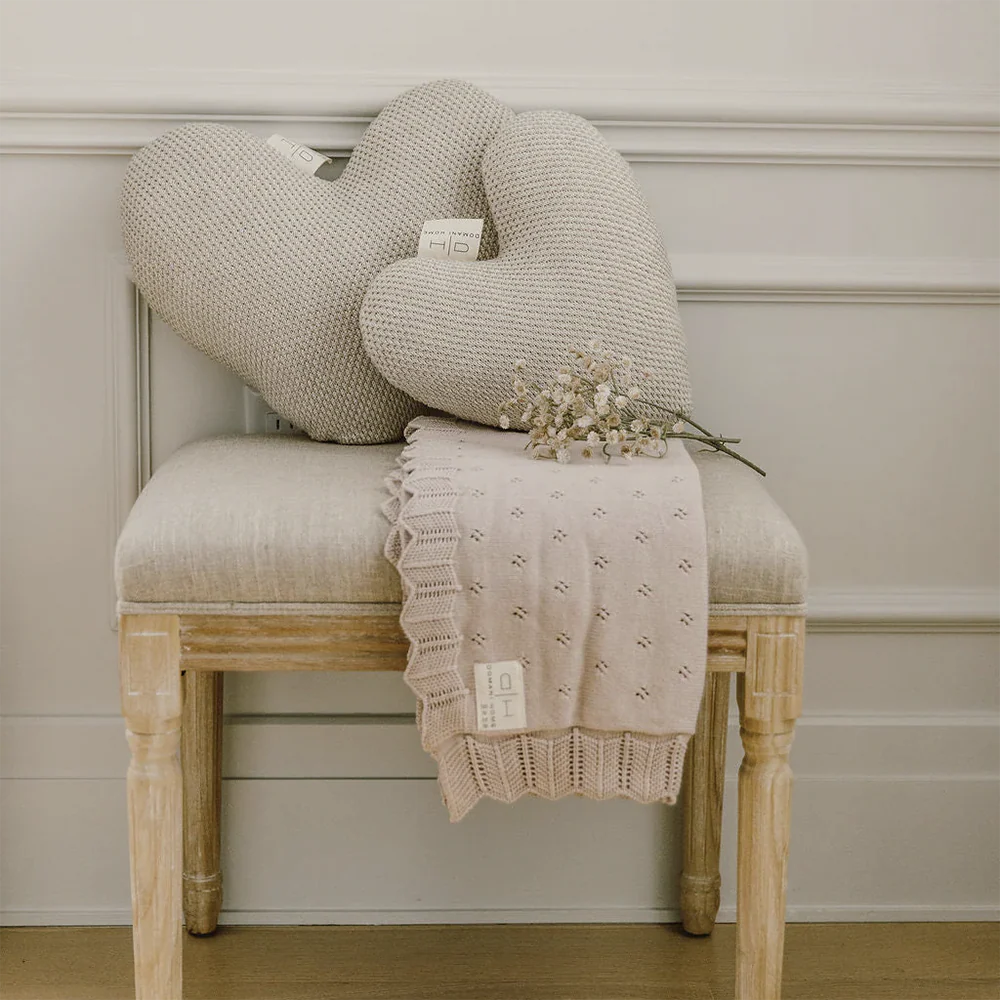 Taupe Heart Pillow - Image 3