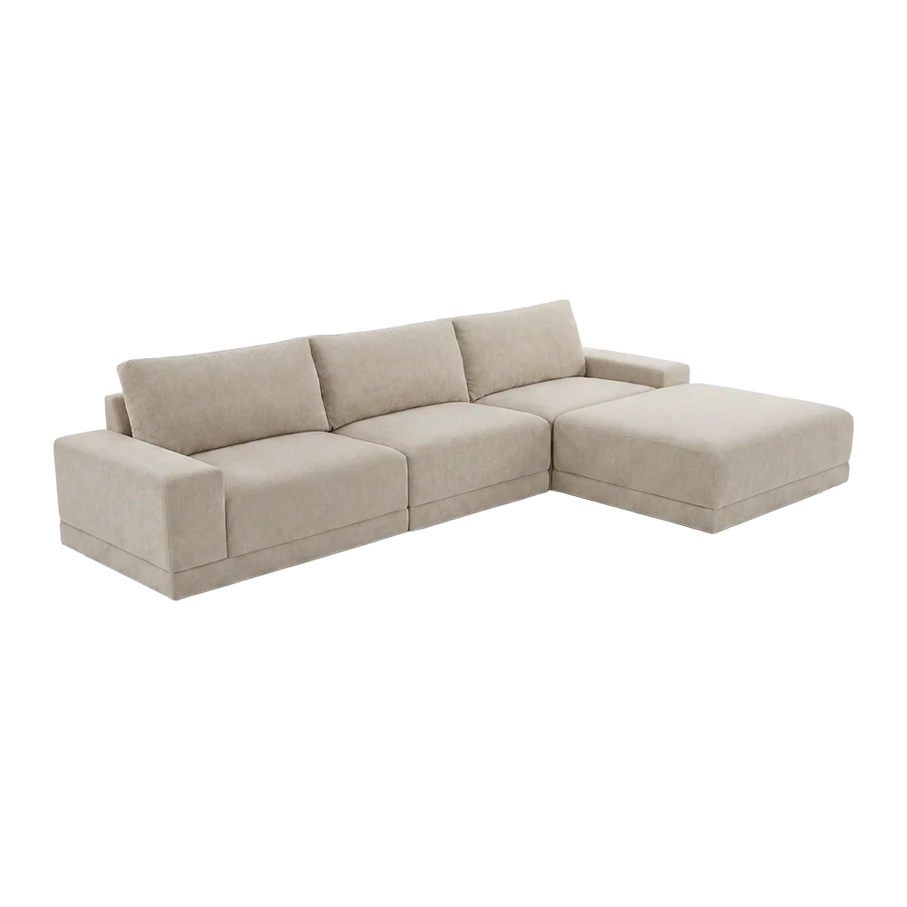 Torino 3-Piece Sofa & Ottoman Beige