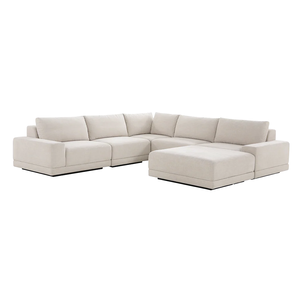 Torino Corner Sectional & Ottoman Beige