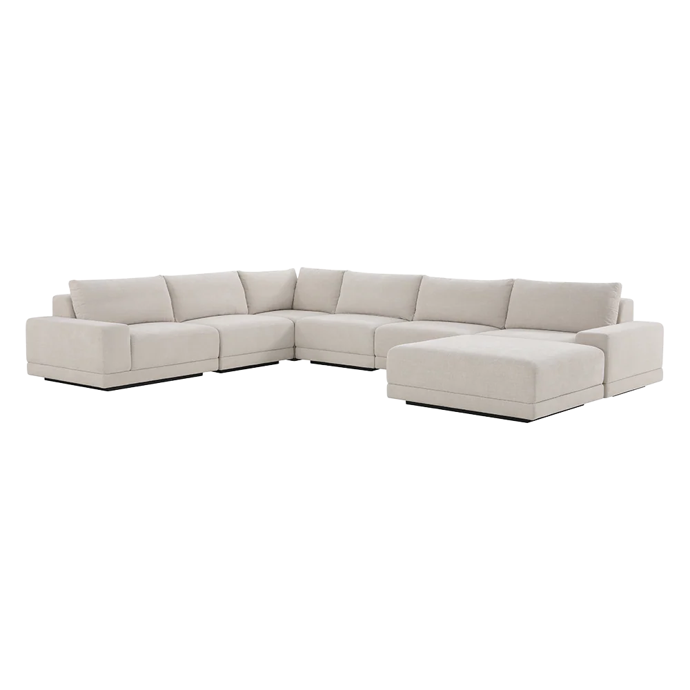 Torino Large Corner Sectional & Ottoman Beige
