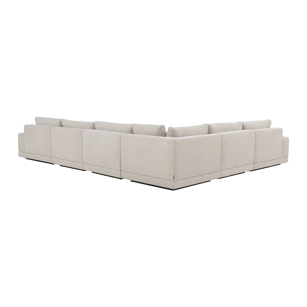 Torino Large Corner Sectional & Ottoman Beige - Image 5