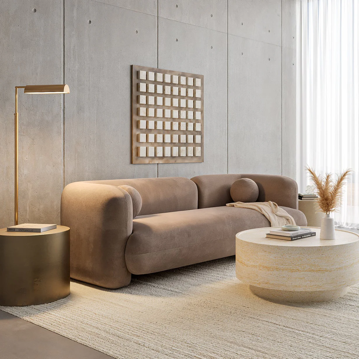 Vetra 3 Seater Sofa Mocha - Image 5
